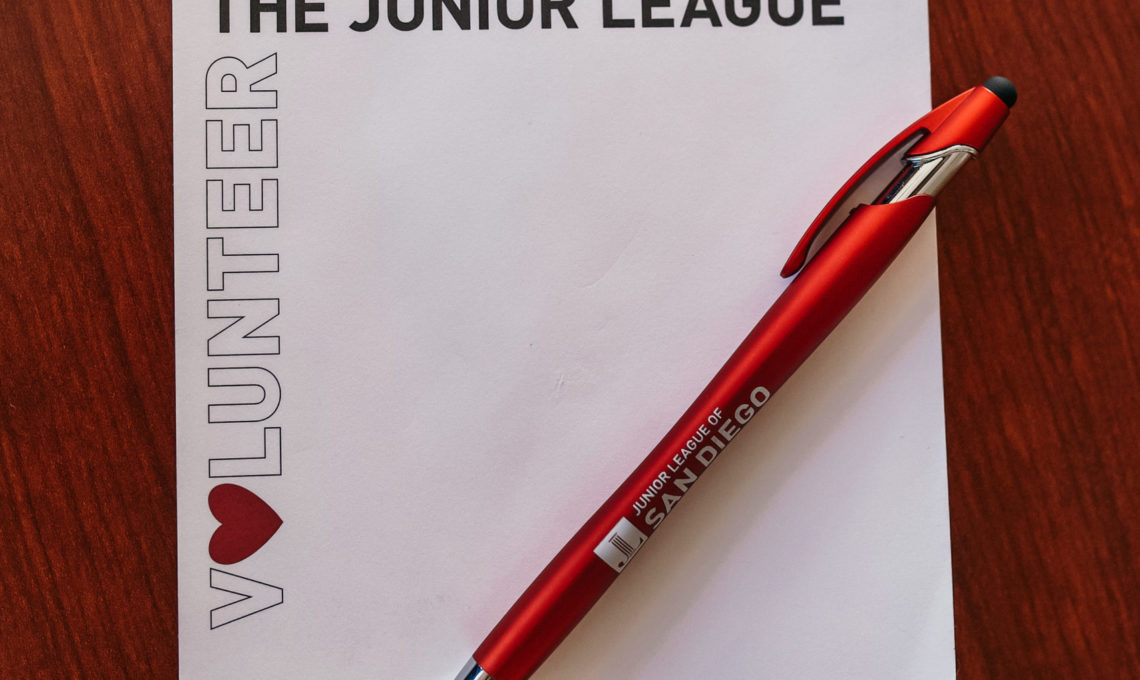 Junior League Volunteer notepad (photo credit Junior League of San Diego)